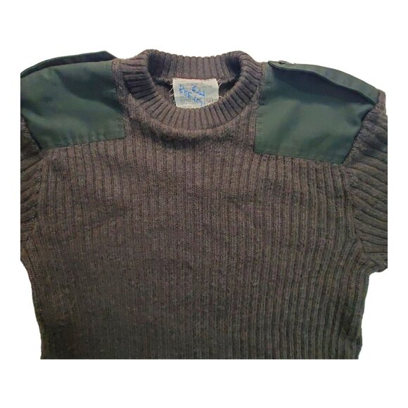 Military Sweater Men's 42 Green 100% Wool Pullover Commando Vintage Long Sleeve - Picture 9 of 15